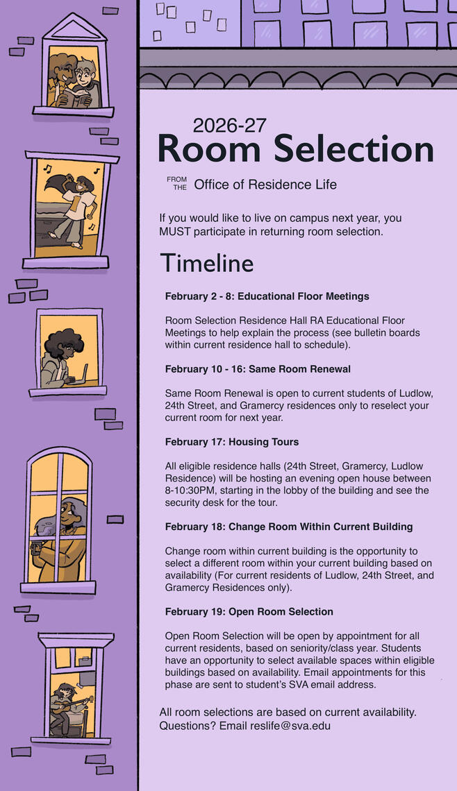 Residence Hall Room Selection Signage | lilianammrusso@gmail.com | Lily Russo