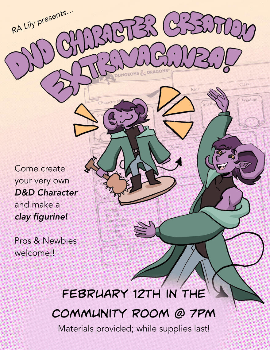 Residence Hall Event Poster | lilianammrusso@gmail.com | Lily Russo